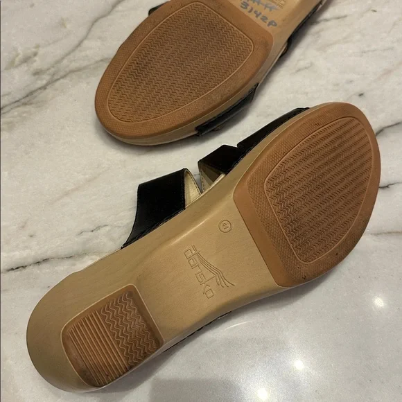 Dansko Karena Real Leather Slide Sandals with Buckle Detail - Picture 10 of 14